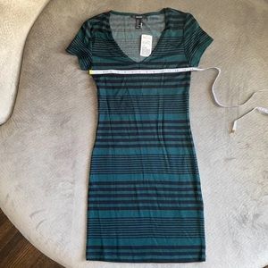 NWT Forever 21 Green and Black Bodycon Dress